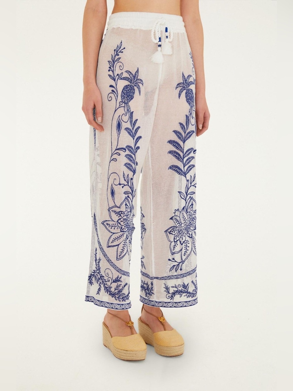 Farm Rio: Off-White Nina Embroidery Pants - Picture 3 of 8